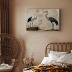 Vintage Heron and Crane Birds Canvas Print
