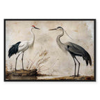 Vintage Heron and Crane Birds Canvas Print