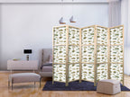 Japanese Room Divider - Fish in Beige Tones