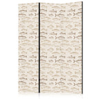 Room Divider with Beige Fish Motif - Vintage Style (3-Panel)