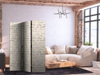 Room Divider with Beige Fish Motif - Vintage Style (3-Panel)