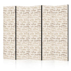 Room Divider with Fish Motif in Beige Tones
