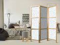 Blue Fish Pattern 3-Panel Japanese Room Divider