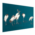 Pastel Cranes Dark Turquoise Poster