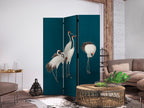 Pastel Cranes 3-Panel Japanese Room Divider