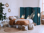 Cranes Pastel Pond 5-Panel Japanese Room Divider