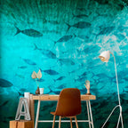 Dark Fish Shoal Japanese Wall Mural