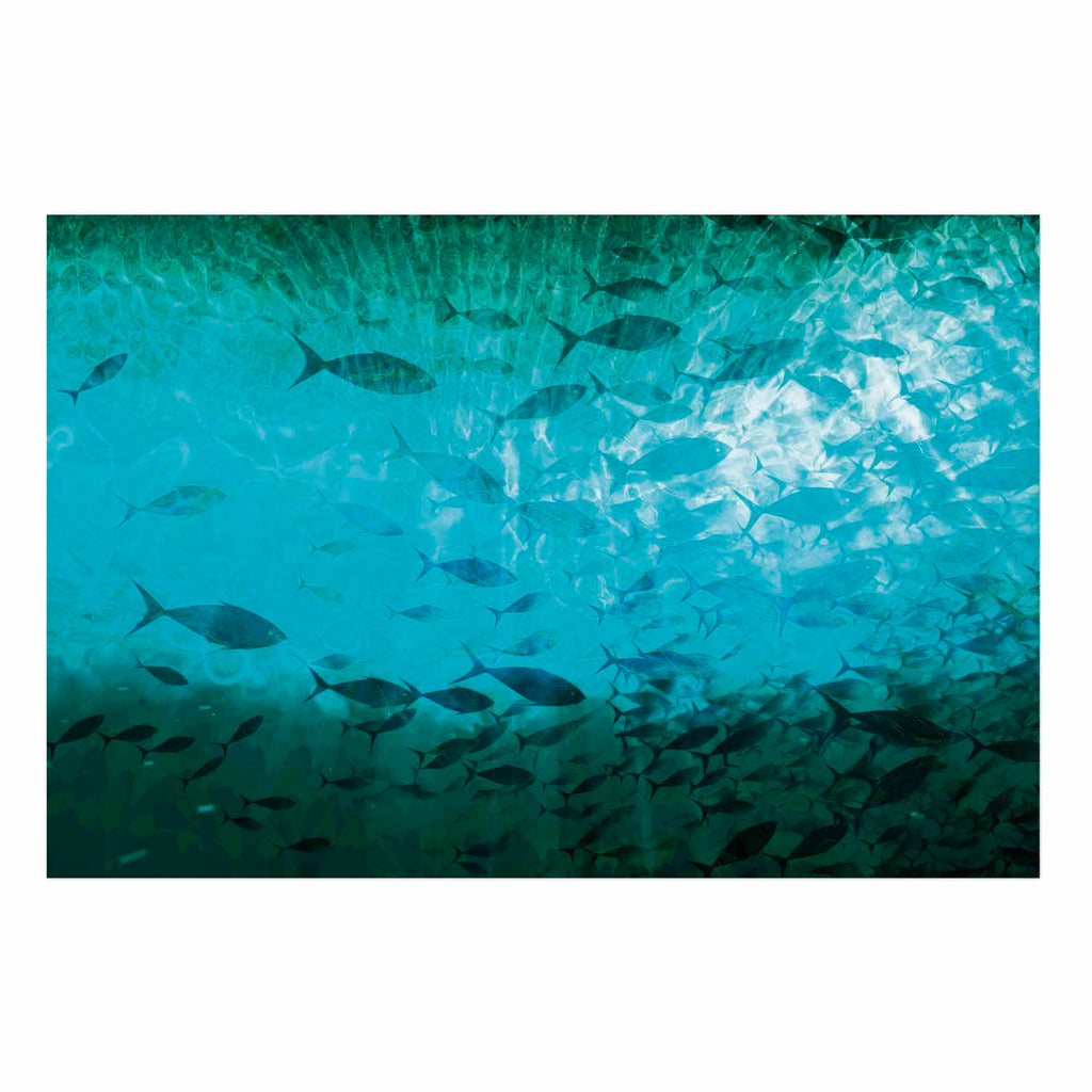 Dark Fish School Ocean Poster