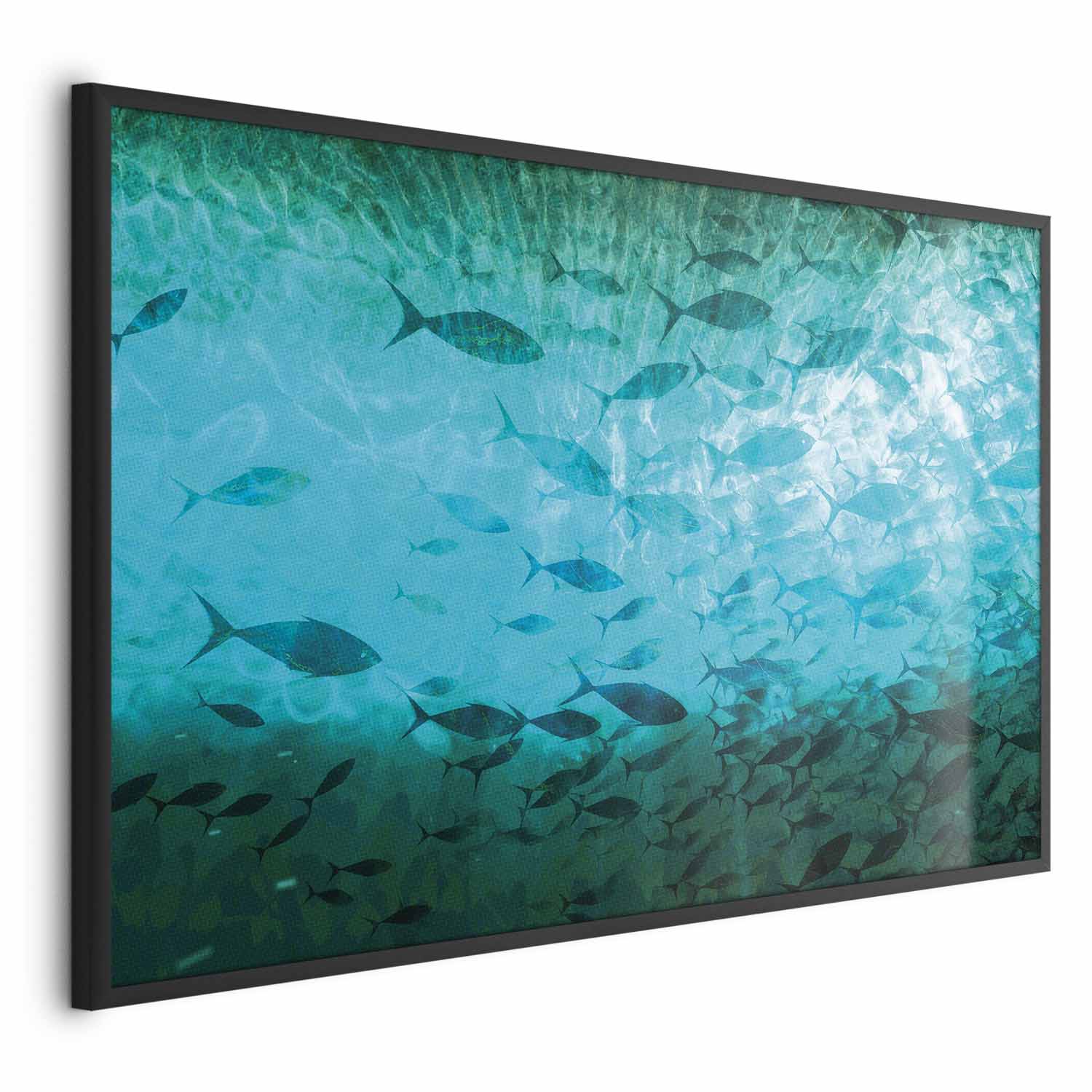 Dark Fish School Ocean Poster