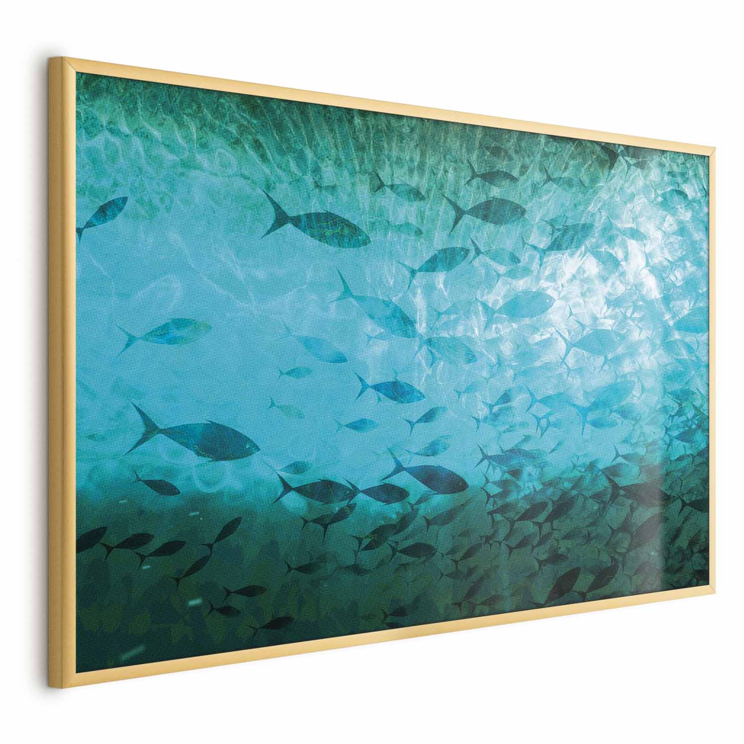 Dark Fish School Ocean Poster