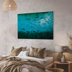 Dark Fish Shoal Japanese Canvas Print