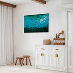 Dark Fish Shoal Japanese Canvas Print