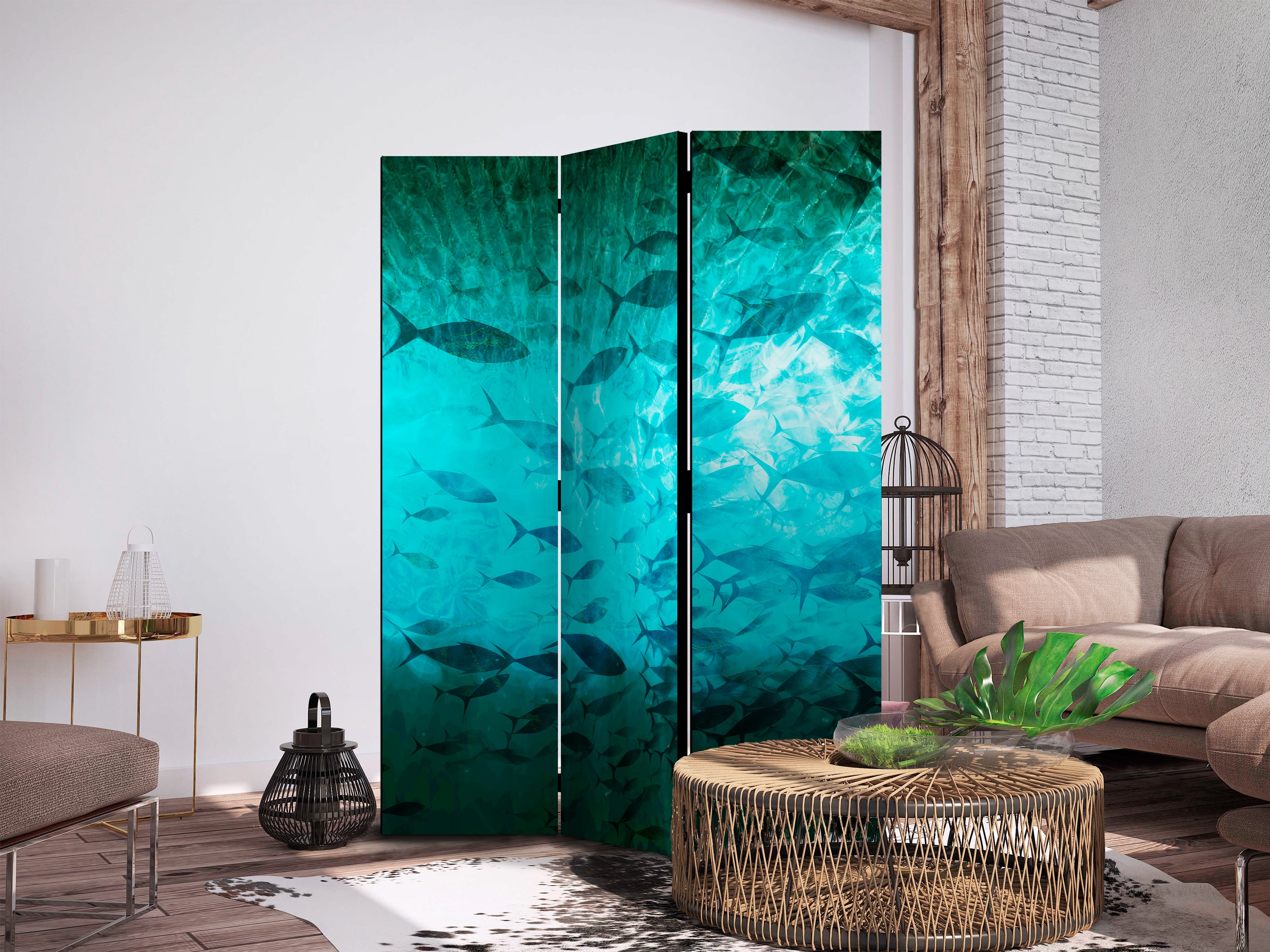 Room Divider Underwater Paradise with Turquoise Fish