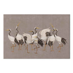 Crane Silhouettes Warm Grey Canvas Print