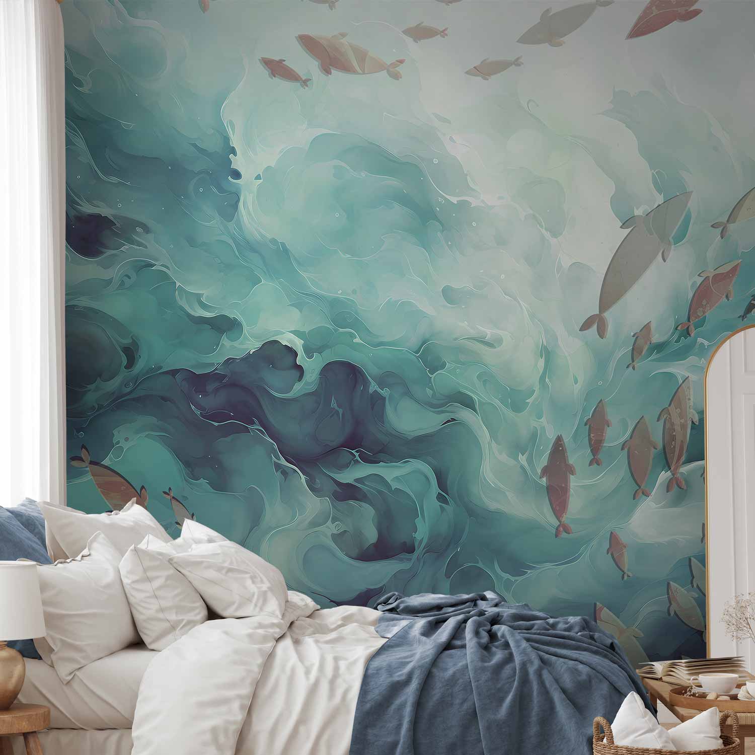 Ocean Fish Japanese Wall Mural