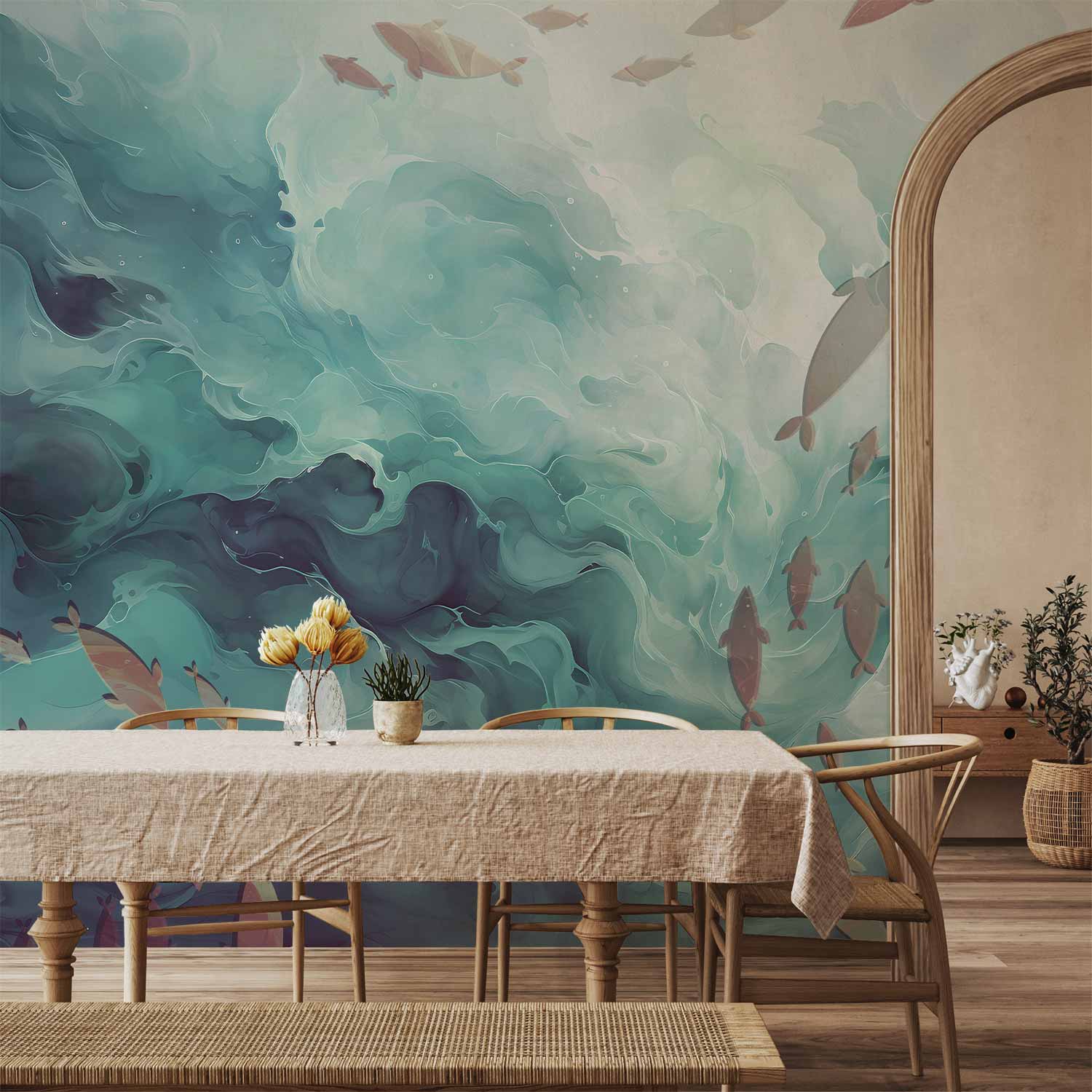 Ocean Fish Japanese Wall Mural