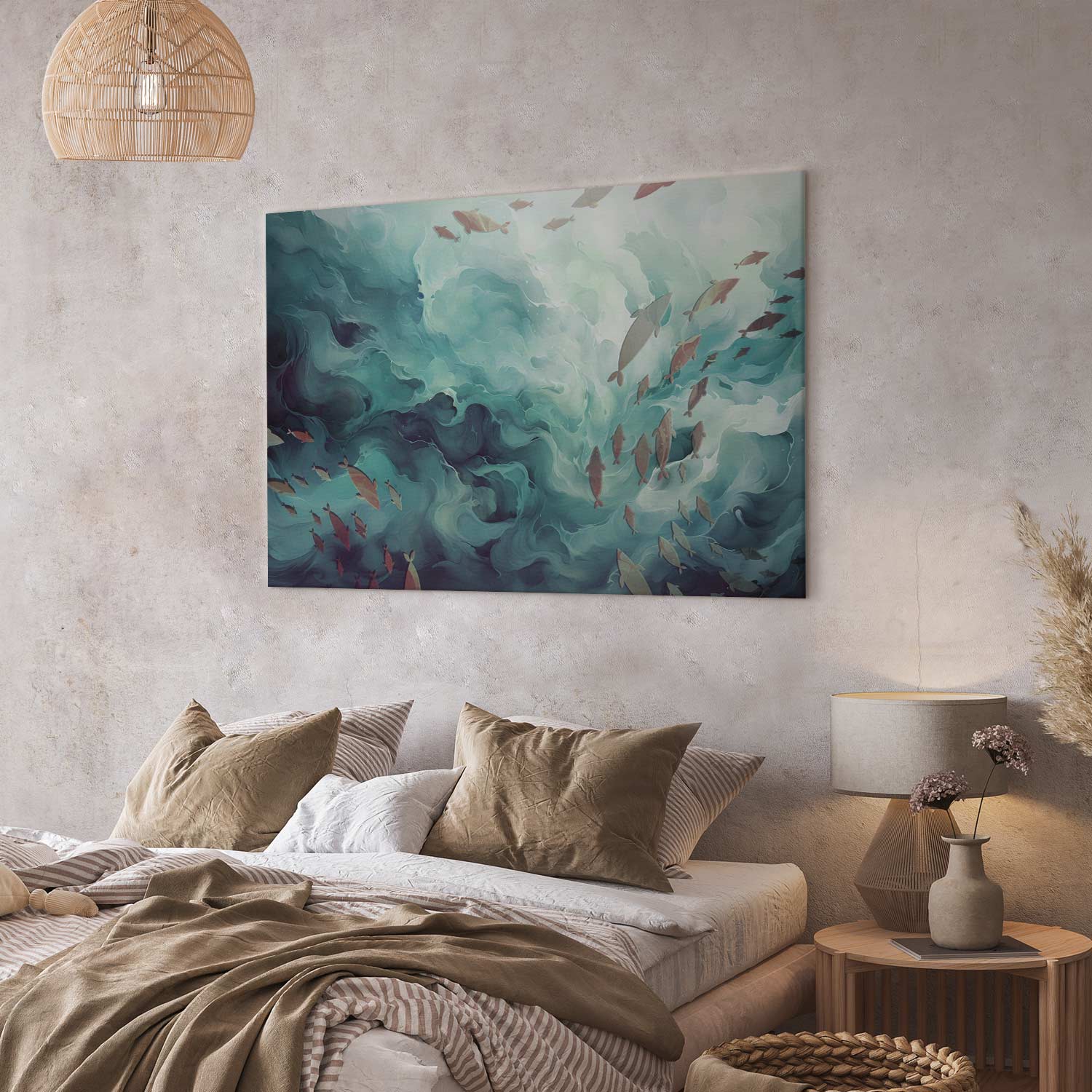 Ocean Fish Japanese Canvas Print