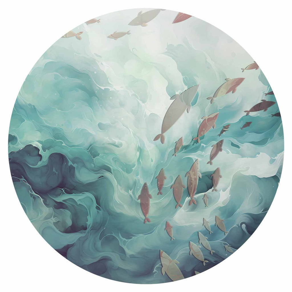 Ocean Fish Japanese Round Wall Murals
