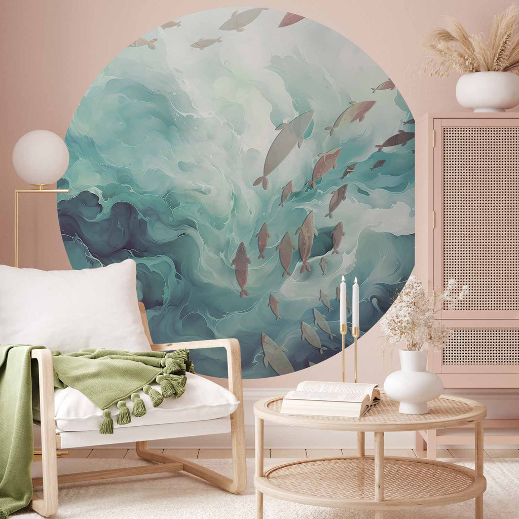 Ocean Fish Japanese Round Wall Murals