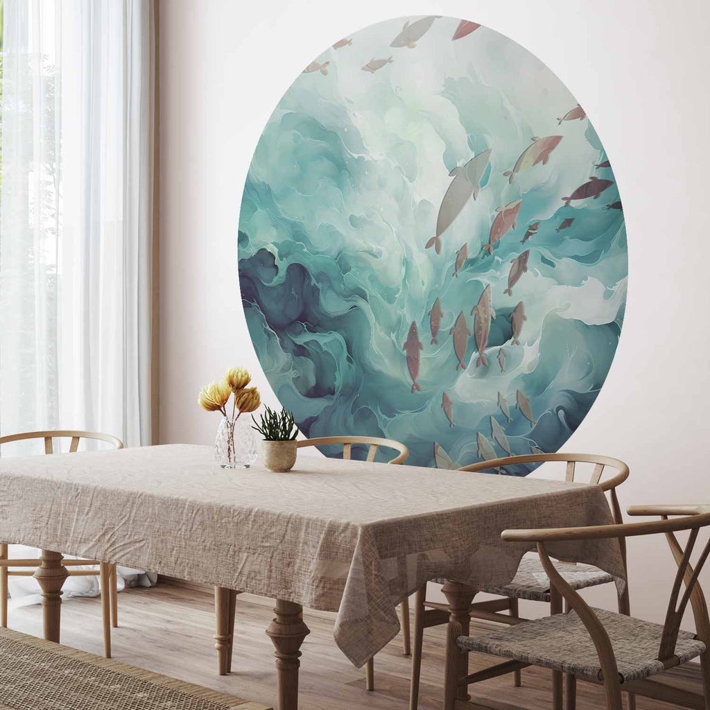 Ocean Fish Japanese Round Wall Murals