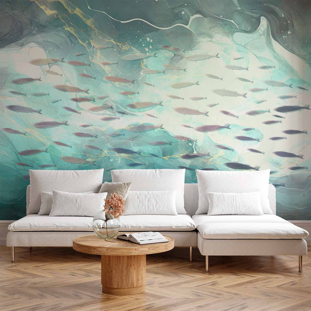 Japanese School of Small Fish Wall Mural