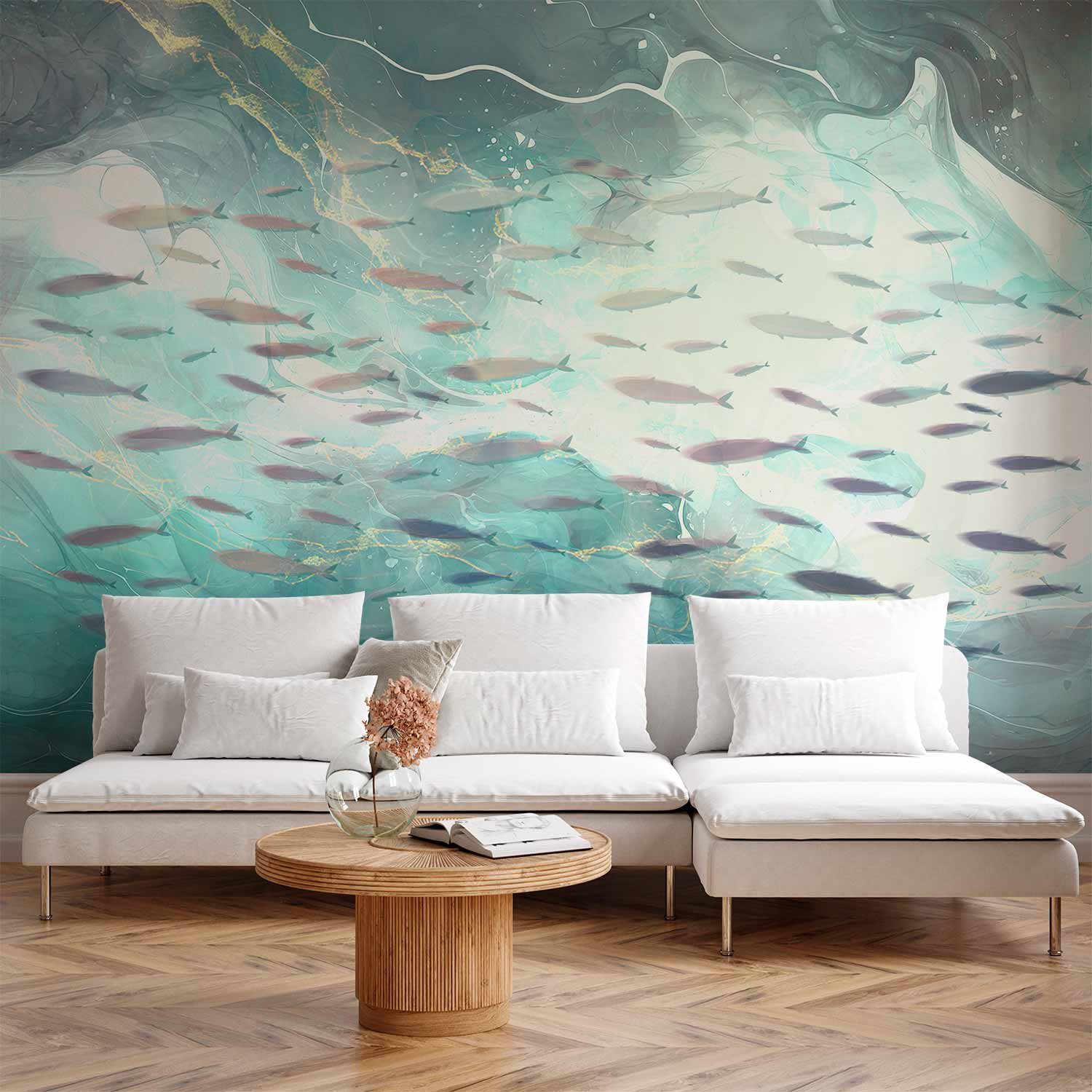 Japanese School of Small Fish Wall Mural