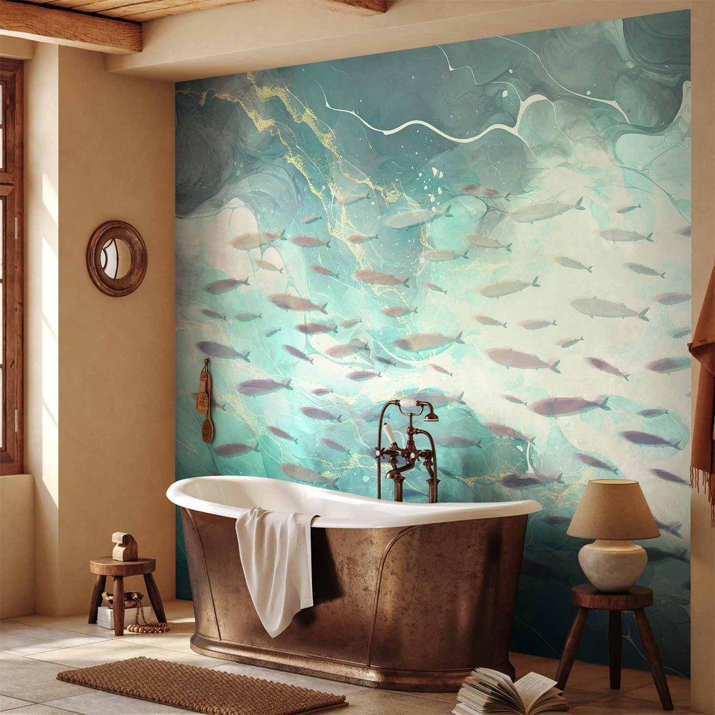 Japanese School of Small Fish Wall Mural