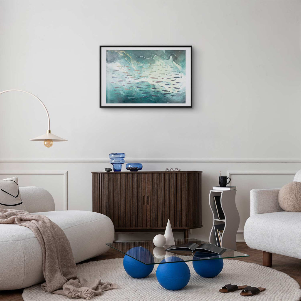 School of Small Fish Ocean Poster