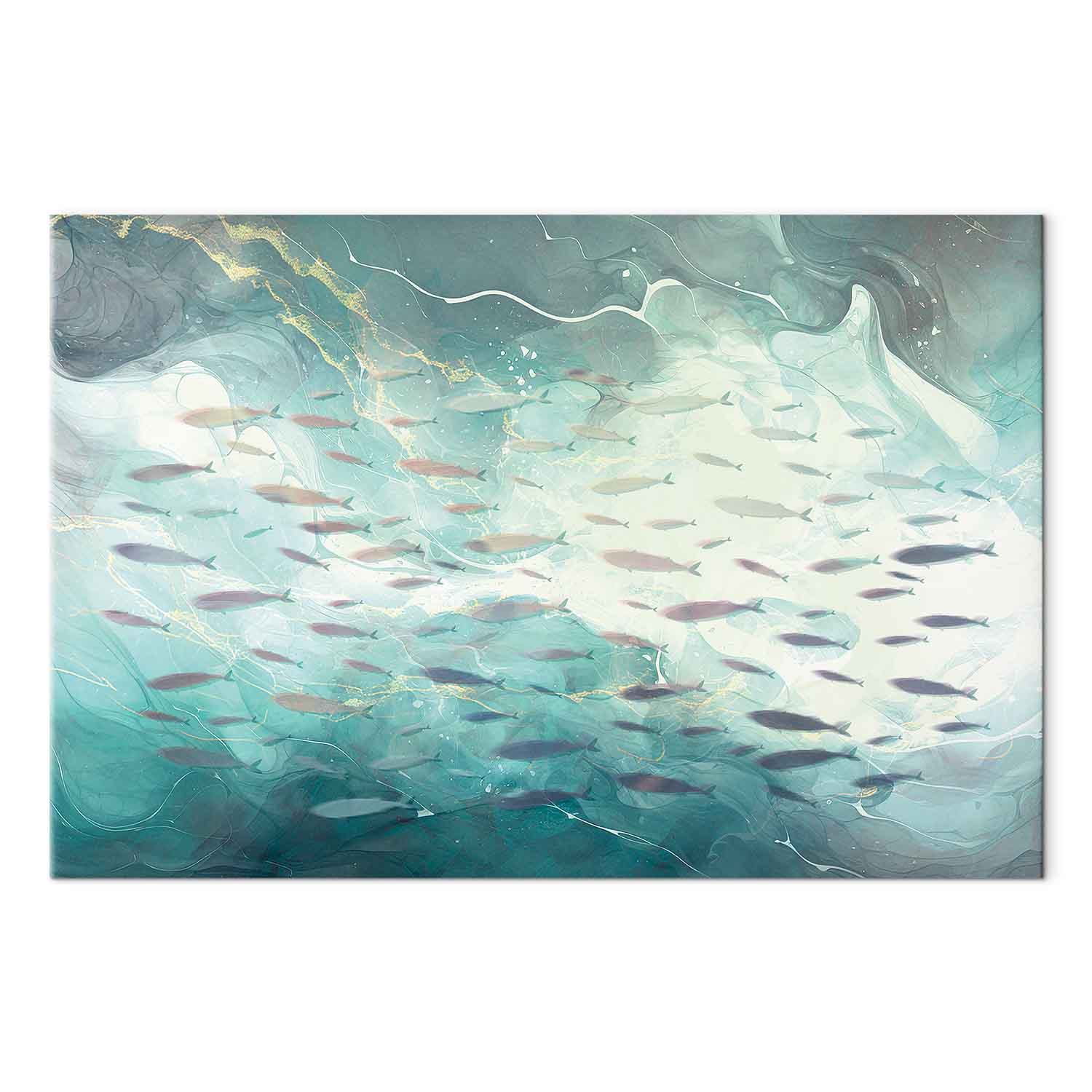 Small Fish School Japanese Canvas Print