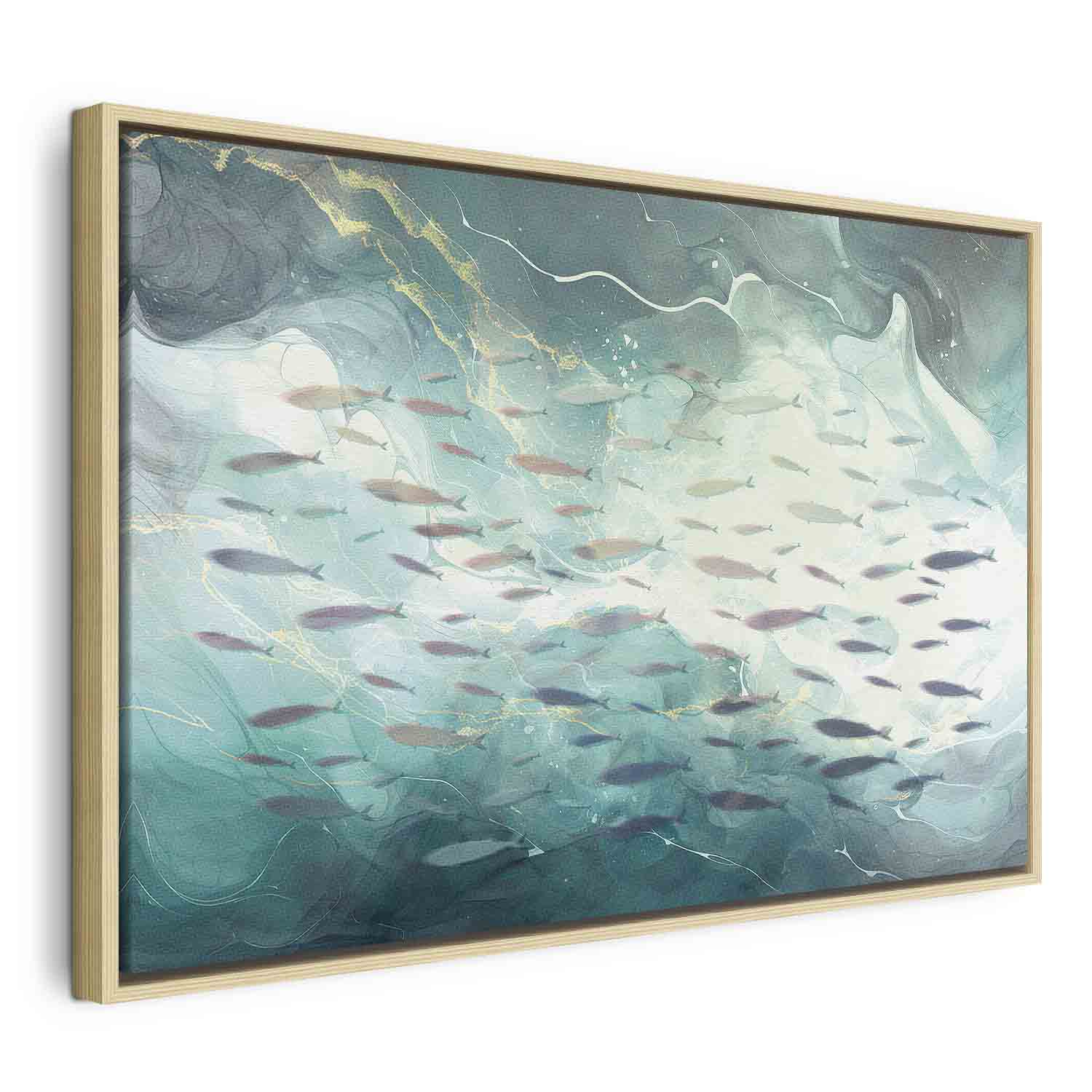 Small Fish School Japanese Canvas Print