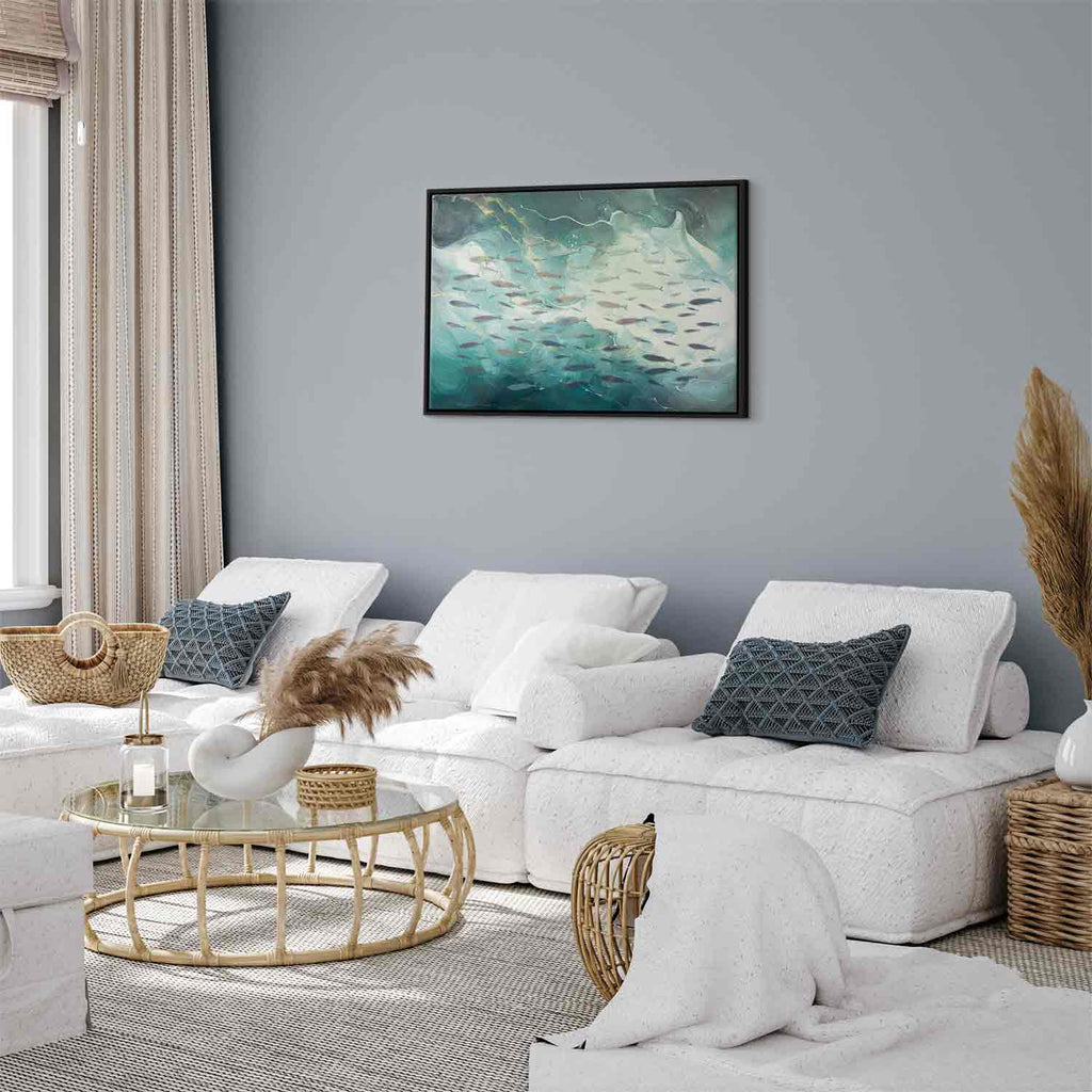 Small Fish School Japanese Canvas Print