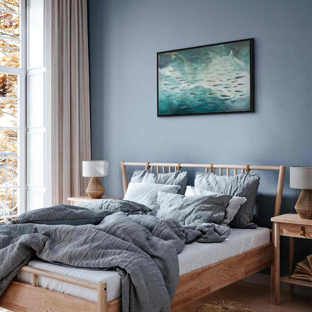 Small Fish School Japanese Canvas Print