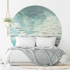 School of Small Fish Japanese Round Wall Mural