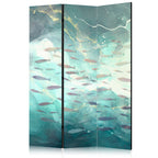 Room Divider - Escaping Fish in Muted Colors