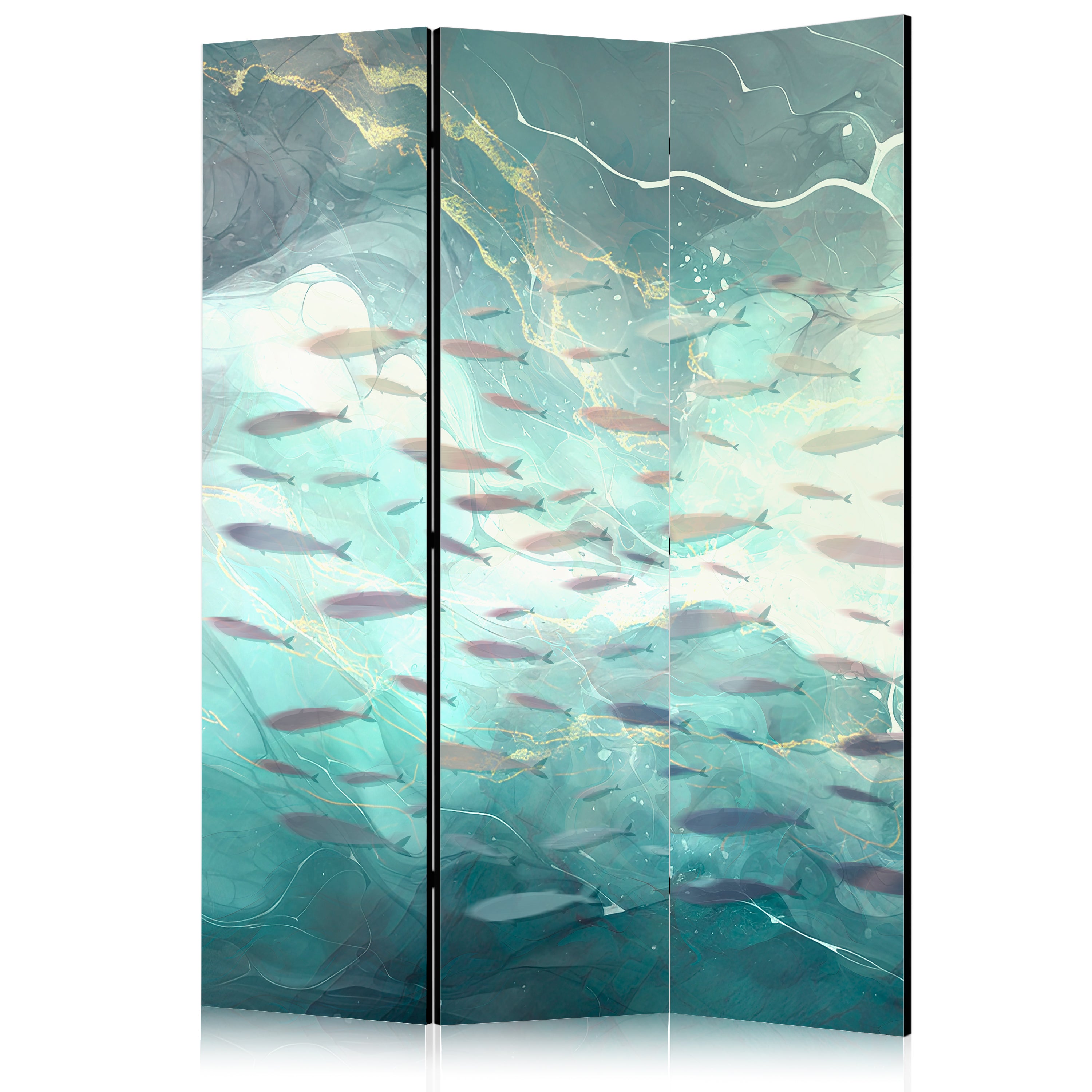 Room Divider - Escaping Fish in Muted Colors