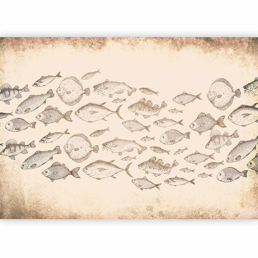Subtle Japanese Fish Wall Mural