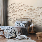Subtle Japanese Fish Wall Mural
