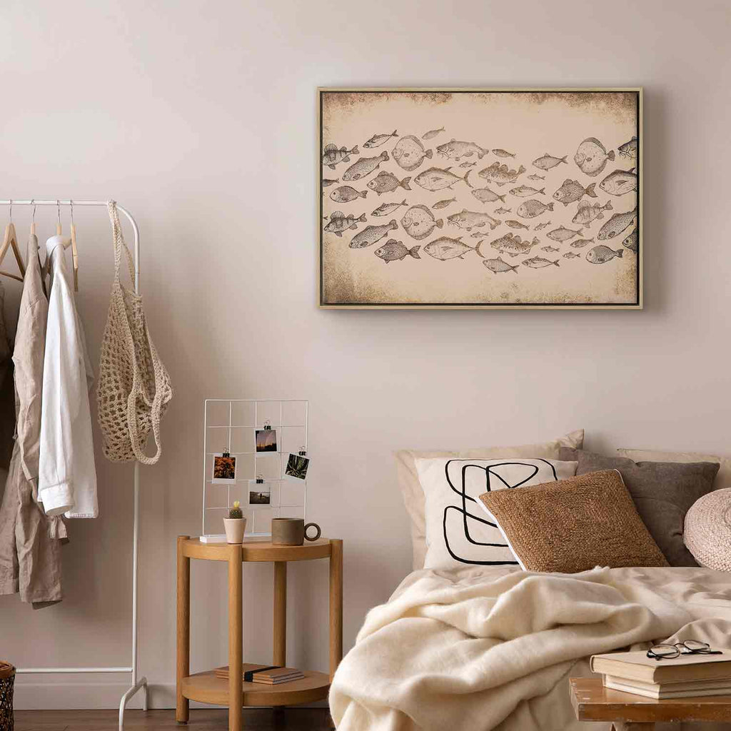 Subtle Japanese Fish Minimalist Canvas Print