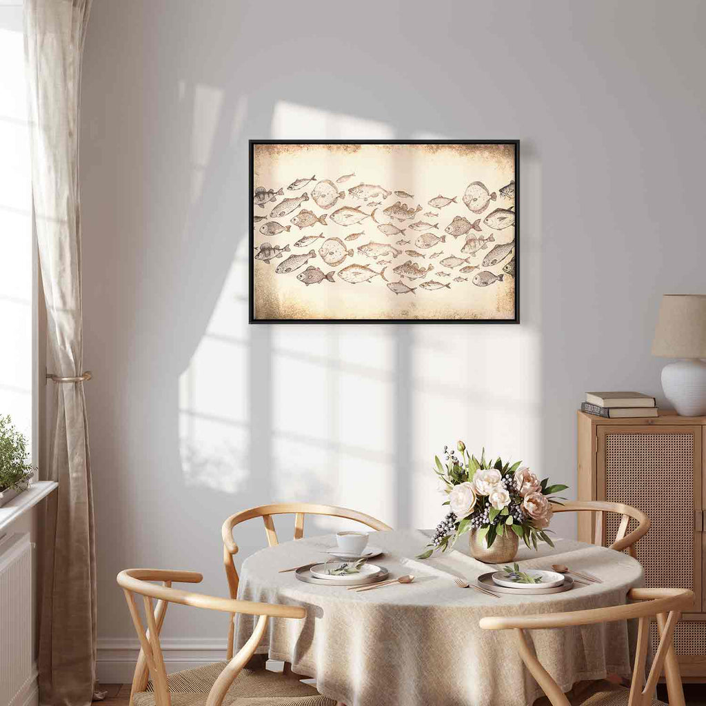 Subtle Japanese Fish Minimalist Canvas Print