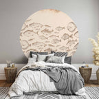 Subtle Koi Fish Japanese Round Wall Mural