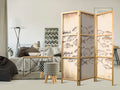 Vintage Fish Sketch Beige 3-Panel Japanese Room Divider