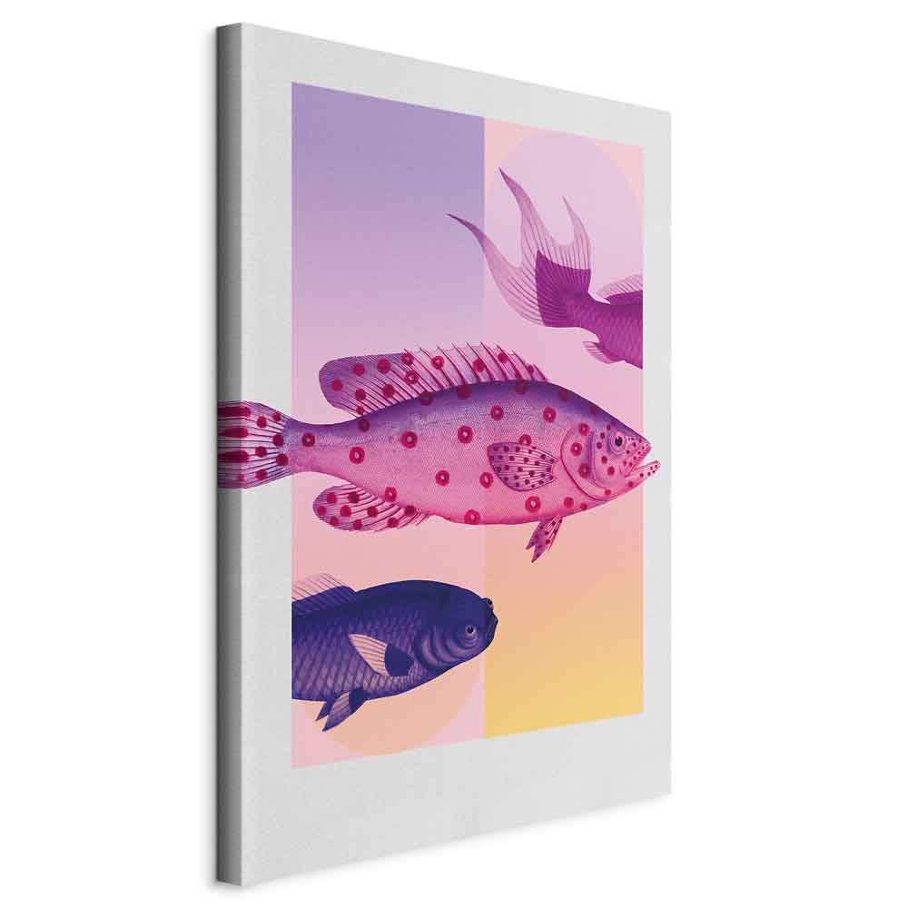 Canvas Print - Abstract Fish in Pastels