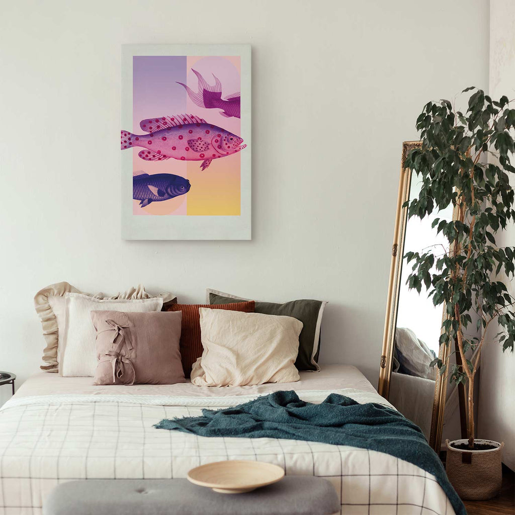 Pastel Abstract Fish Canvas Print