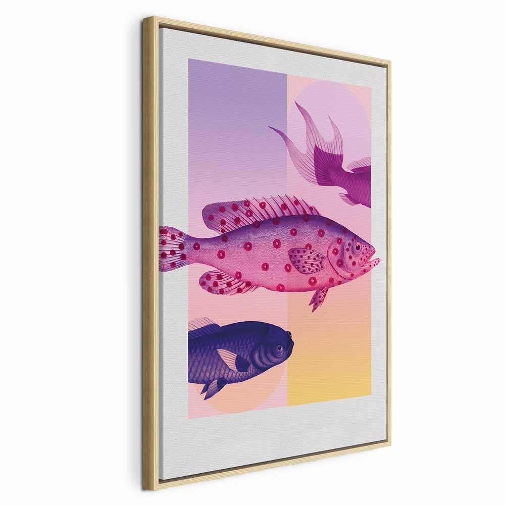 Canvas Print - Abstract Fish in Pastels