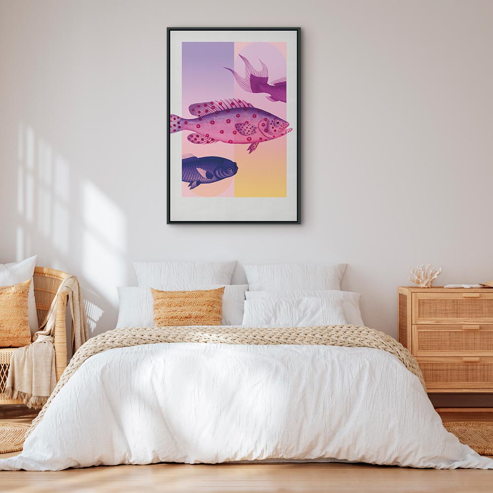 Canvas Print - Abstract Fish in Pastels