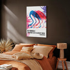 Canvas Print - Colorful Flamingos with Inspirational Quote