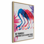 Canvas Print - Colorful Flamingos with Inspirational Quote