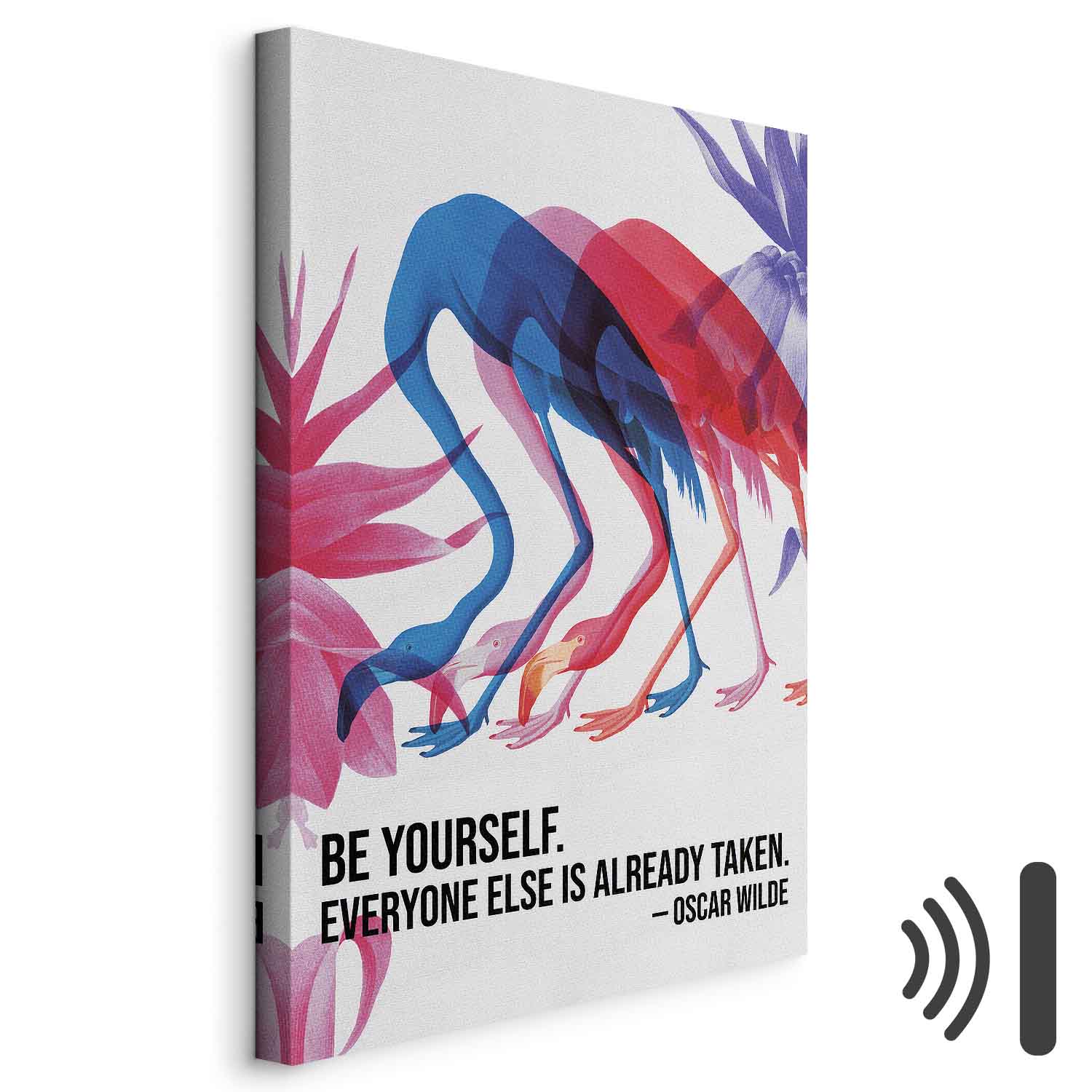 Colorful Flamingos Quote Canvas Print