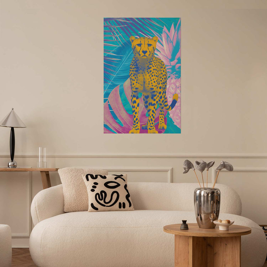 Exotic Leopard Tropical Multicolor Poster