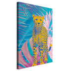 Canvas Print Exotic Leopard Colorful Portrait